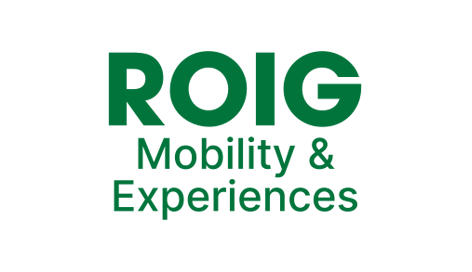 Logotipo ROIG mobility & experiences compacto centrado positivo